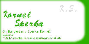 kornel sperka business card